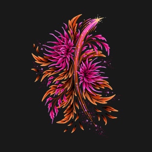 Floral Supernova - Magenta / Orange T-Shirt