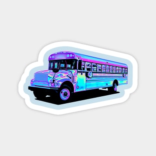 Holographic Purple School Bus Magnet