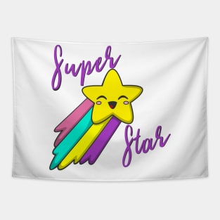 Cute Kawaii Purple Print SUPER STAR Babi - *STAR* Tapestry