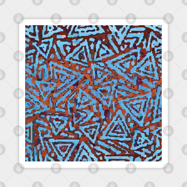 Blue & Copper Batik Print Magnet by PSCSCo