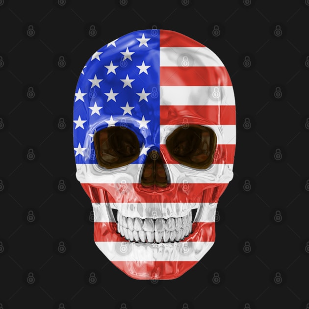 USA Flag Skull - Gift for American With Roots From USA by Country Flags