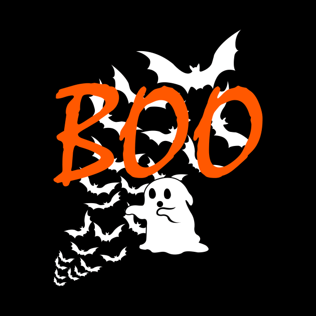 Boo Ghost Halloween Spooky Bats and Ghosts by ChrisWilson