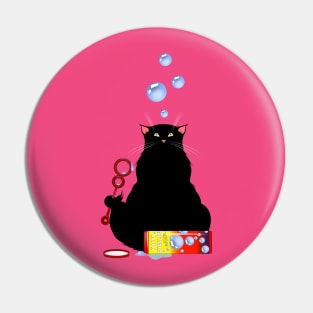 Bubbles - Black Cat Poe Pin