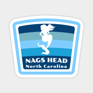 Nags Head North Carolina - NC Beach Swimming Mermaid Silhouette Magnet