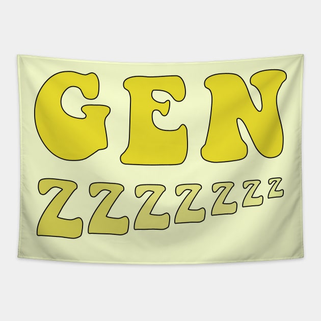 Sleepy Gen Z Tapestry by Gold Star Creative