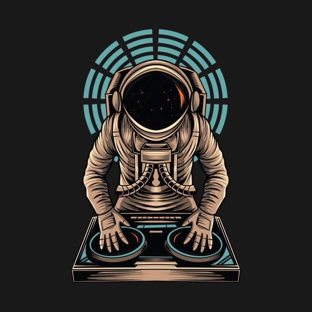 Astronaut DJ playing on mixer by Muse