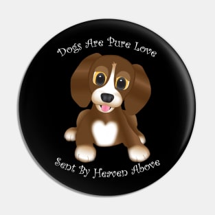 Dog Love White Type Pin