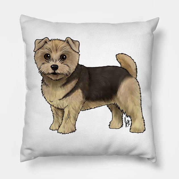 Dog - Norfolk Terrier - Black and Tan Pillow by Jen's Dogs Custom Gifts and Designs