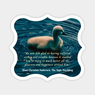 Hans Christian Andersen  quote:  He now felt glad at having suffered sorrow and trouble, because it enabled him to enjoy so much better all the pleasure and happiness around him; Magnet