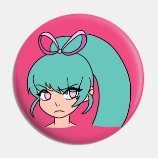 Cute Girl with a Pink Ribbon Pin