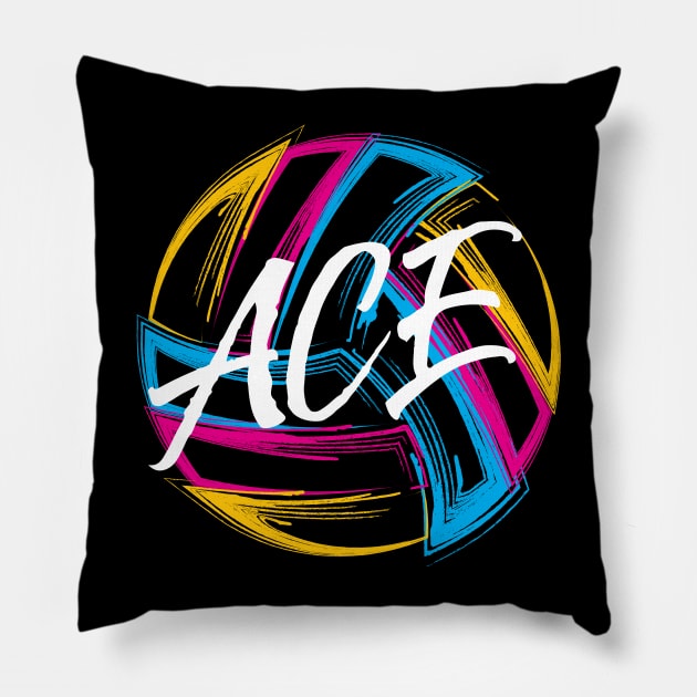 Volleyball ACE Tee Shirt Pillow by beyerbydesign