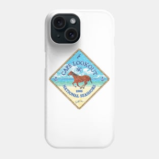 Cape Lookout National Seashore with Horse on Beach Phone Case
