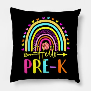 Hello Pre-K Team Pre Kindergarten Back To School Rainbow Pillow