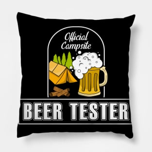 Beer tester on the camping site Pillow