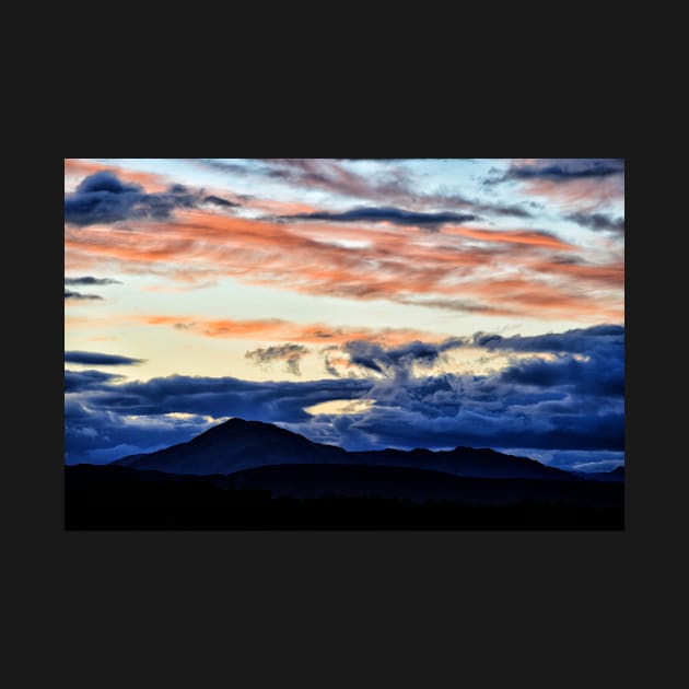 Red sky over the Trossachs mountains. Scotland by richflintphoto