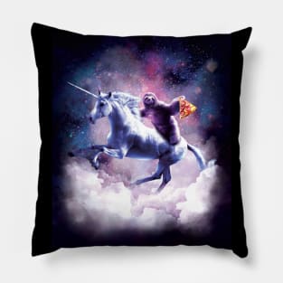 Space Sloth On Unicorn - Sloth Pizza Pillow