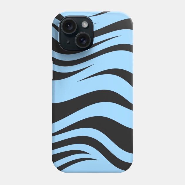 Blue Black Zebra Stripes Pattern Phone Case by mareescatharsis