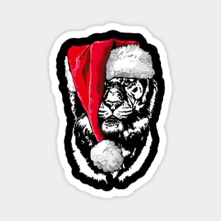 Santa Tiger Portrait Wild Christmas Animal lovers Zoo Keeper gift Magnet