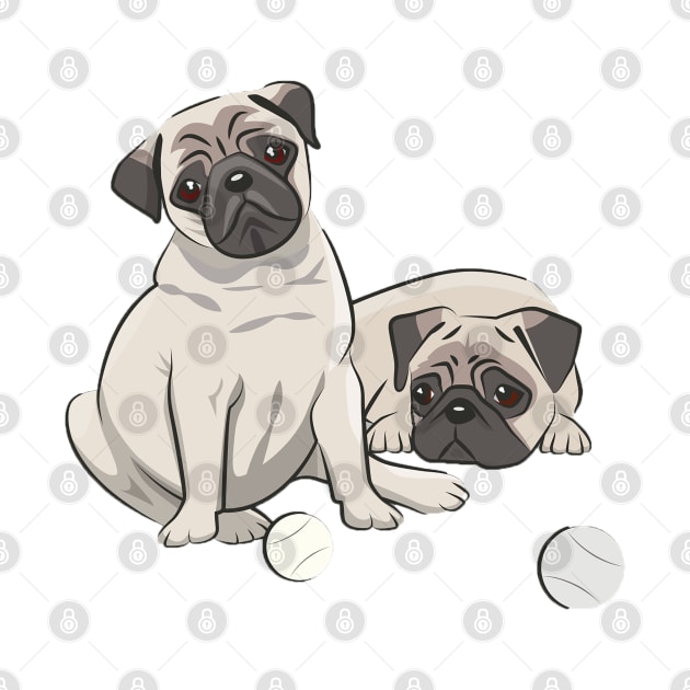 Pug Twins by PseudoSaints