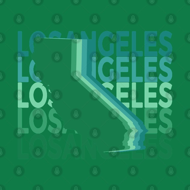 Los Angeles California Green Repeat by easytees