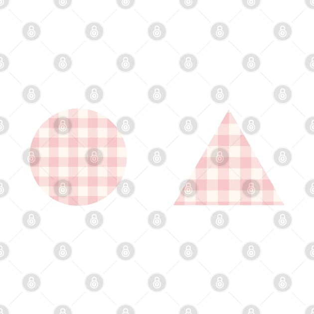 Pink Gingham Shapes by In Beauty We Trust