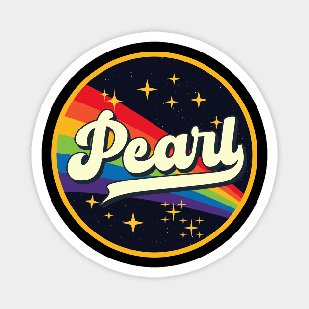 Pearl // Rainbow In Space Vintage Style Magnet by LMW Art