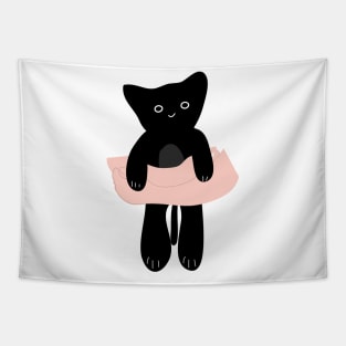 Cute bbaby black cat Tapestry