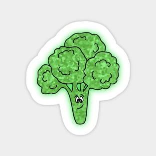 Cute Head Of Broccoli - Funny Broccoli Art Magnet