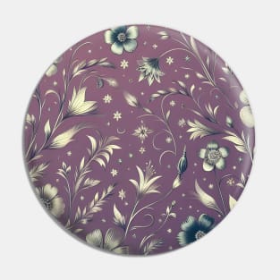 Purple Floral Pin