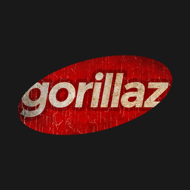 Gorillaz - simple red elips vintage by BIDUAN OFFICIAL STORE