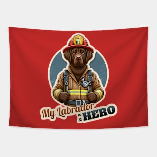 Labrador Retriever Fireman Tapestry