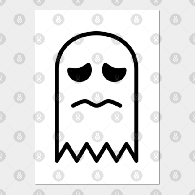 Sad Pac-Man Ghost (Black) - Pacman Game - Posters and Art Prints ...