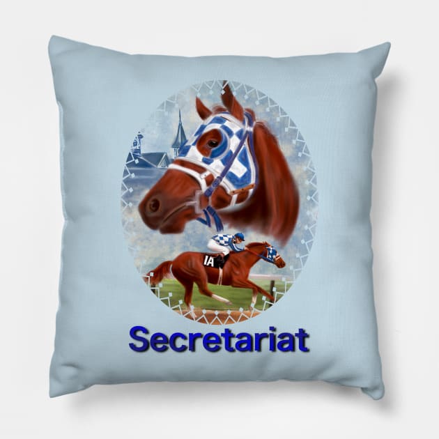 Secretariat Triple Crown Winner Pillow by BHDigitalArt