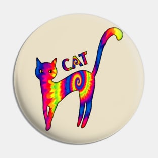 Tie Dye Cat Modelling Pin