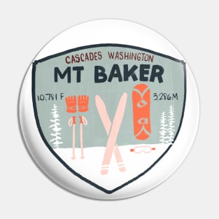 Mt Baker Cascades Washington Retro Ski Patch Pin