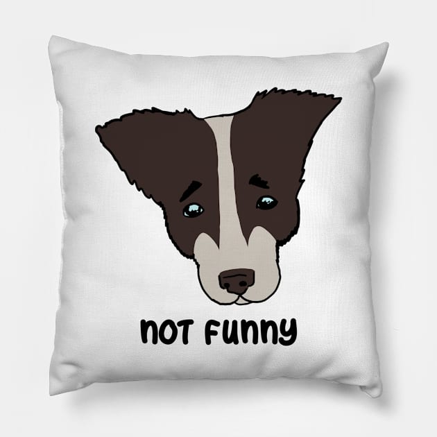 not funny. sad dog Pillow by Karl_The_Faun