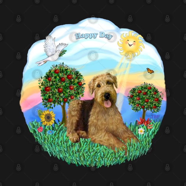 "Happy Day" Airedale in the Country by Dogs Galore and More
