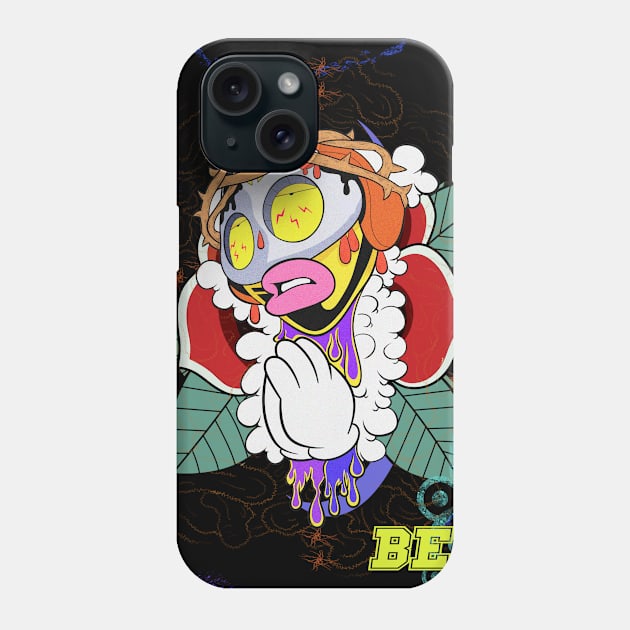 Dope Slluks character posing jesus praying gesture illustration Phone Case by slluks_shop