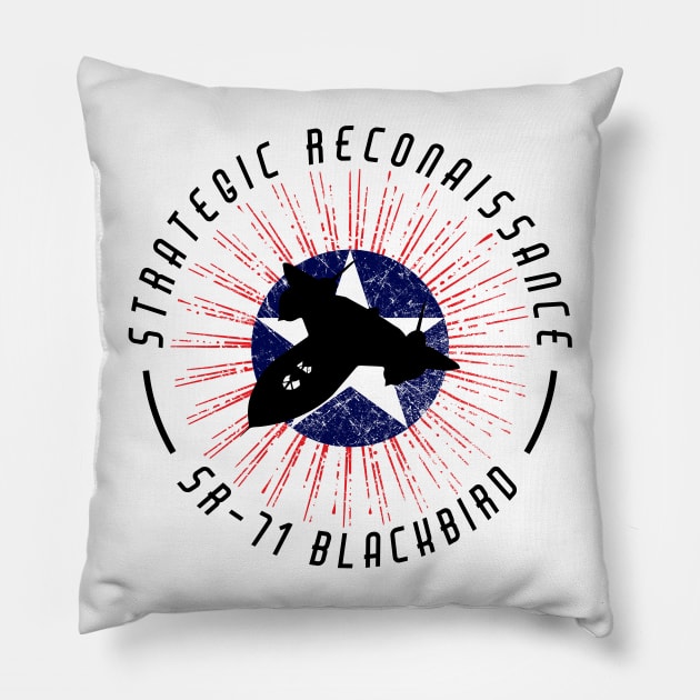 Strategic Reconnaissance SR-71 Blackbird Pillow by Wykd_Life