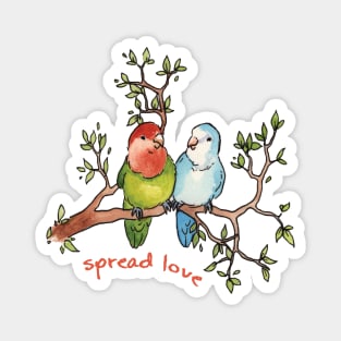 Spread Love Peach-Faced Lovebirds Magnet