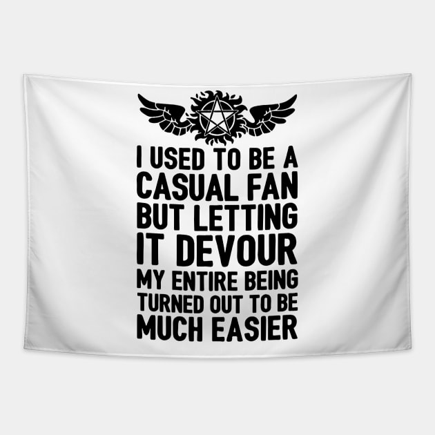 I USED TO BE A CASUAL FAN SUPERNATURAL Tapestry by Den Tbd