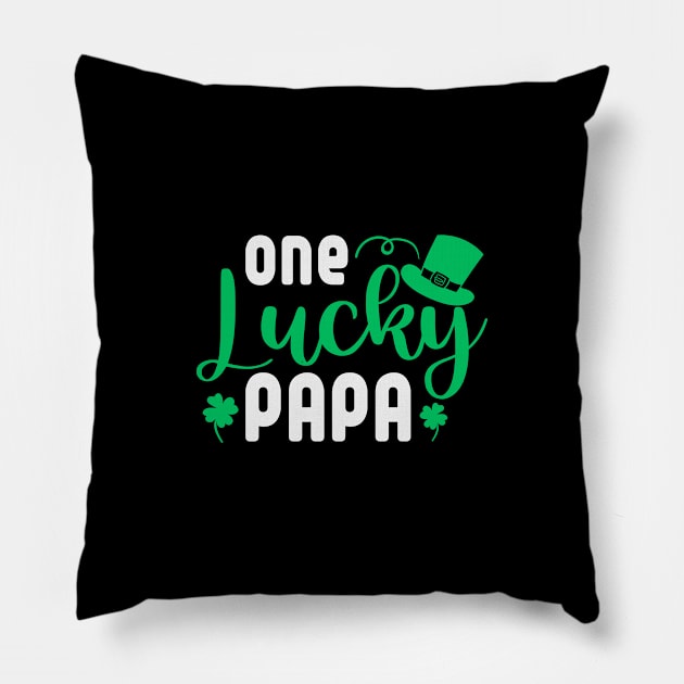 One Lucky Papa / Funny Saint Patricks Day Gift Idea for Grandpa / St patricks day dad Gift Pillow by First look