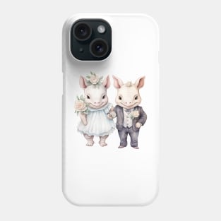 Rhinoceros Couple Gets Married Phone Case