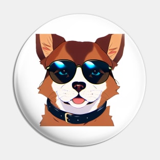 Cool Dog Sunglasses Pin