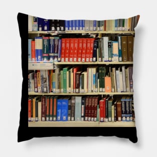 Books on A Bookshelf in the Library Pillow