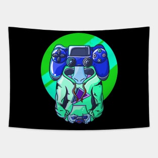 Gamer head Blue Tapestry