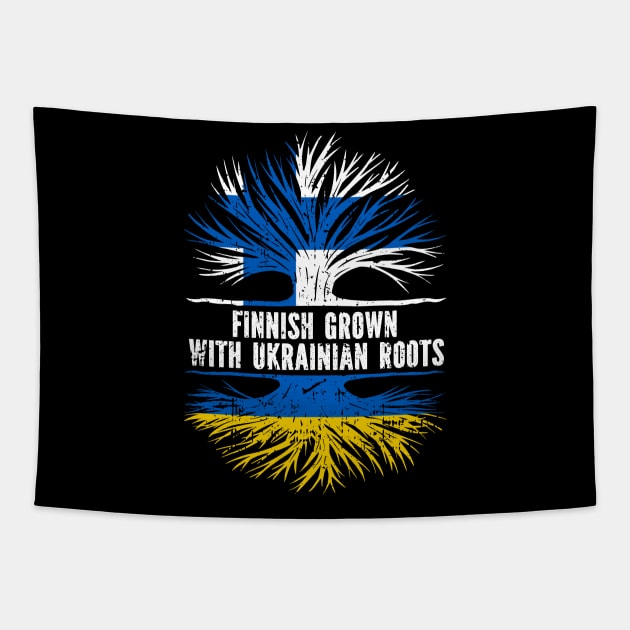 Finnish Grown with Ukrainian Roots Flag Tapestry by silvercoin