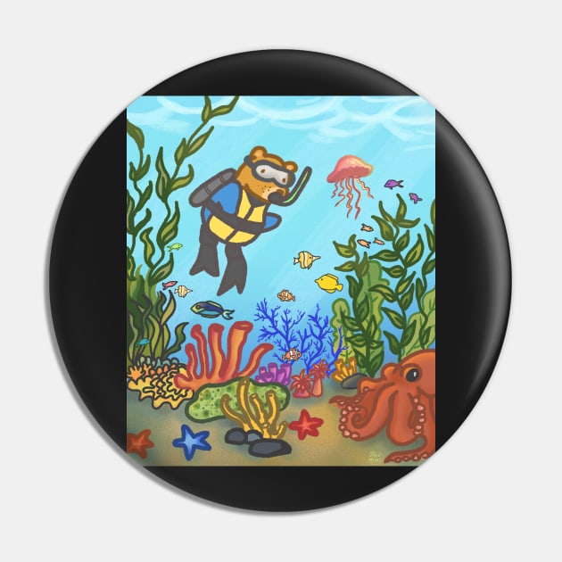 Maurice The Bear - Scuba Diver Pin by KatiaMart