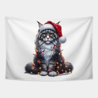 Christmas Maine Coon Cat Tapestry