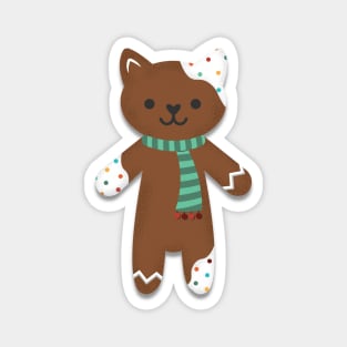 Gingerbread Candy Scarf Cat Magnet